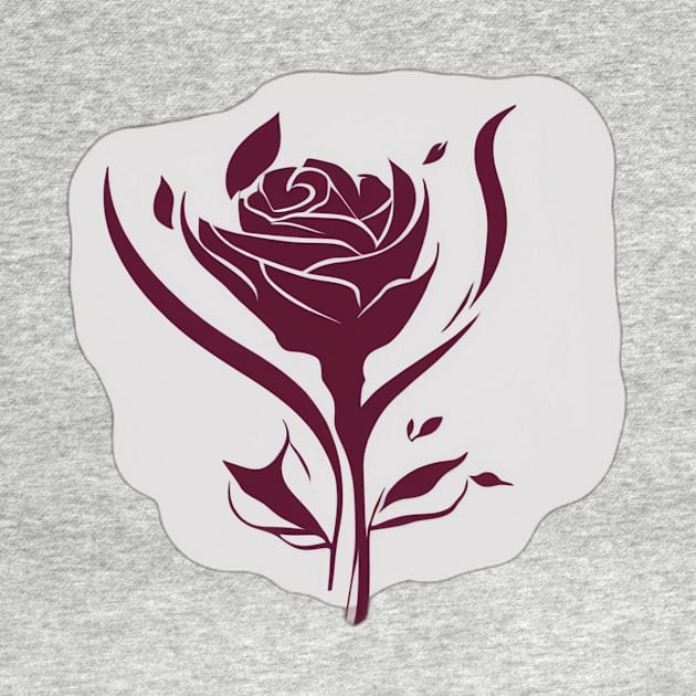 Elegant Maroon Rose Artwork No. 932 by cornelliusy